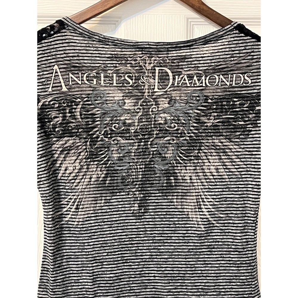 Y2K Angels & Diamonds Women's T-Shirt Multicolor Rhinestone L - Picture 5 of 6